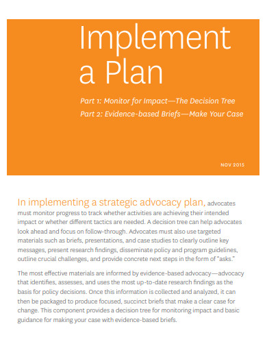 advocacy implement strategy plan