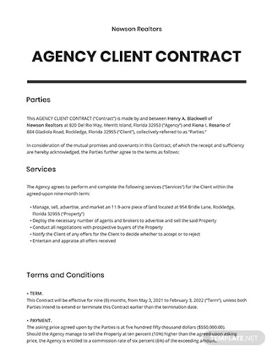 agency client contract