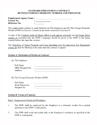 agency employment license contract