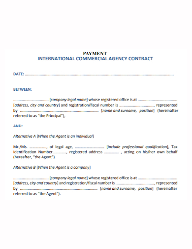 agency payment contract