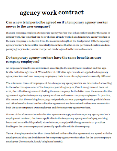 agency worker user company contracts