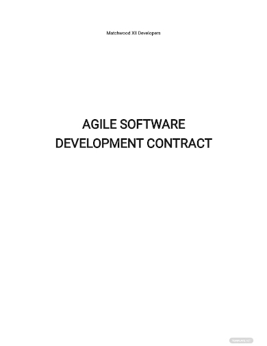 agile software development contract template