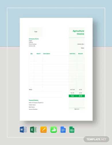 agriculture invoice template