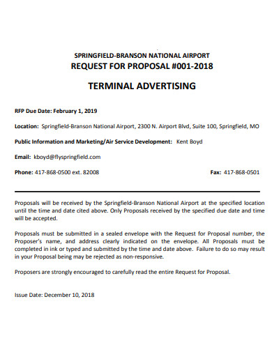 airport terminal advertising sales proposal