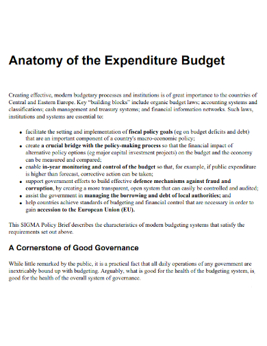 anatomy of the expenditure budget