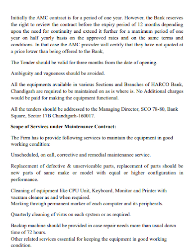 annual maintenance contract of peripherals proposal