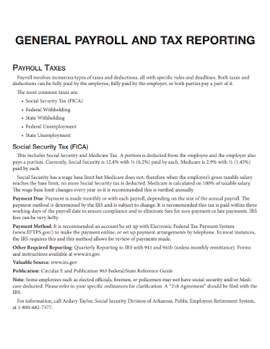 annual payroll tax reporting budget