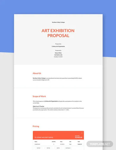 art exhibition proposal template