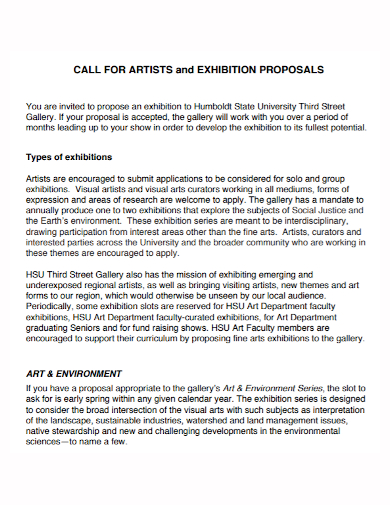 artist call for exhibition proposal