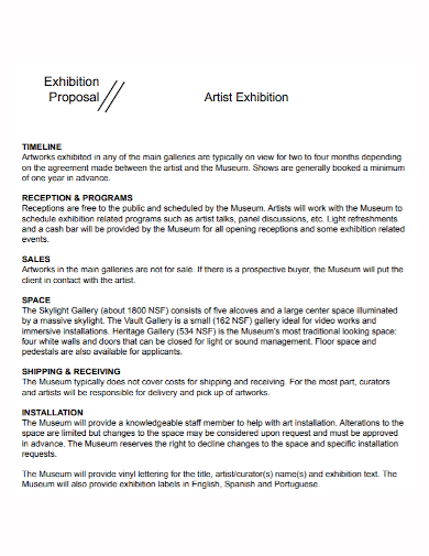 artist exhibition proposal1
