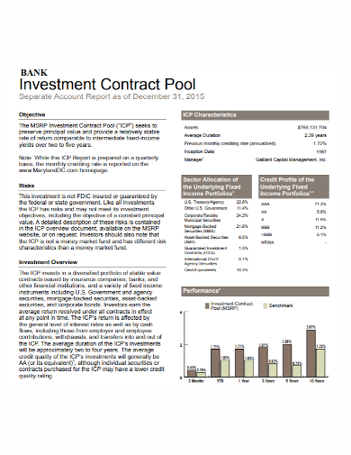 bank account investment contract