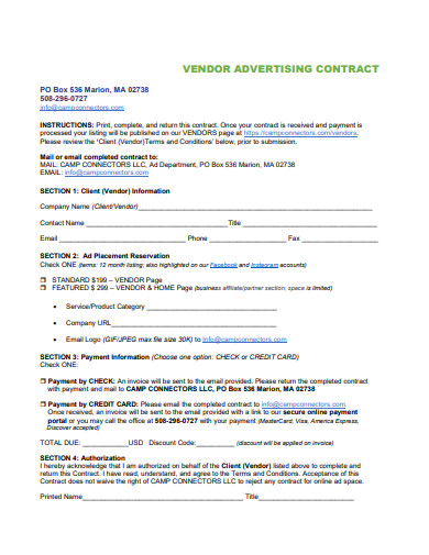 basic advertising agency client contract