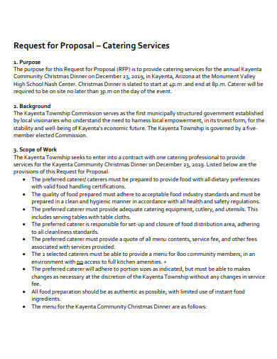 basic catering service proposal