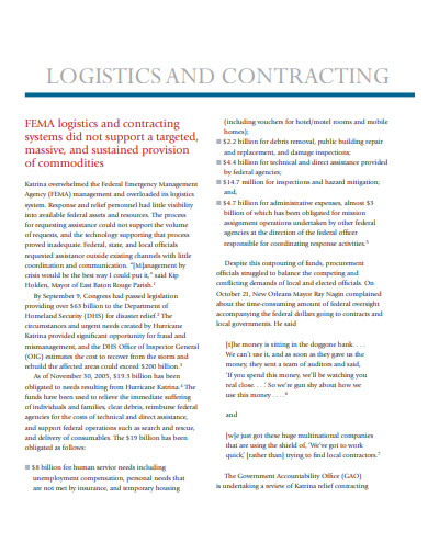 basic logistic service contract