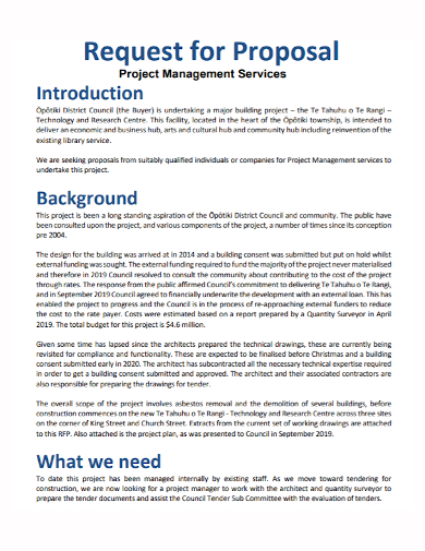 basic project management request for proposal