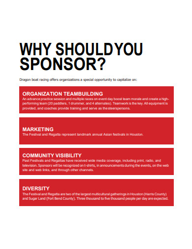 boating team sponsorship proposal
