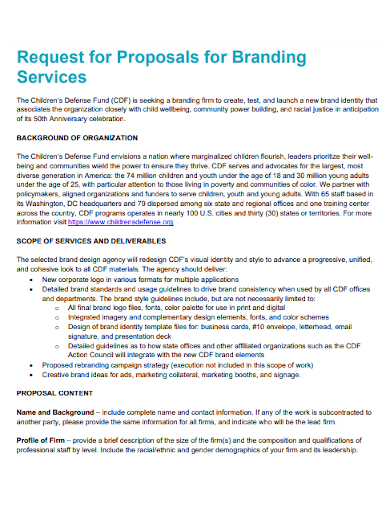 branding services request for proposal