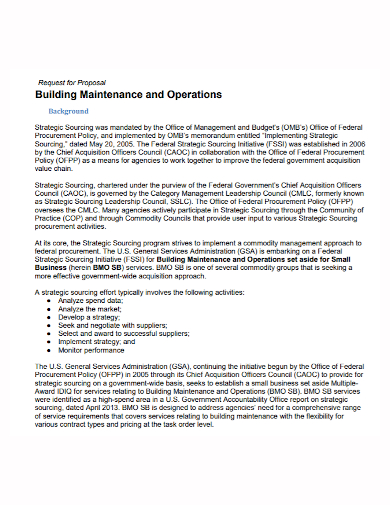 building maintenance operations proposal