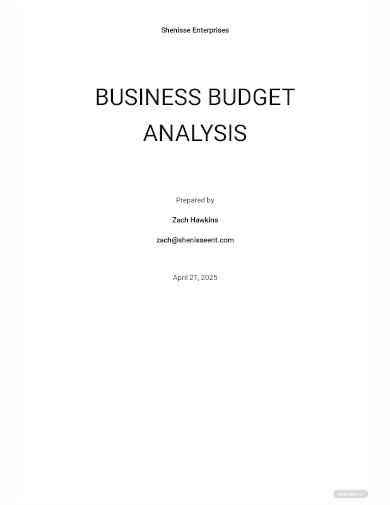 business budget analysis template