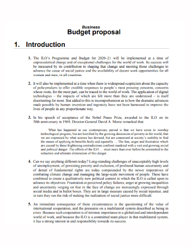 business budget proposal