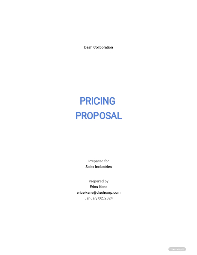 business pricing proposal template