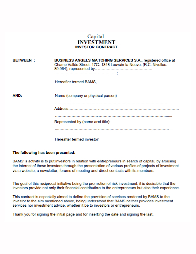 capital investment services contract