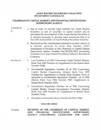 capital market investment contract