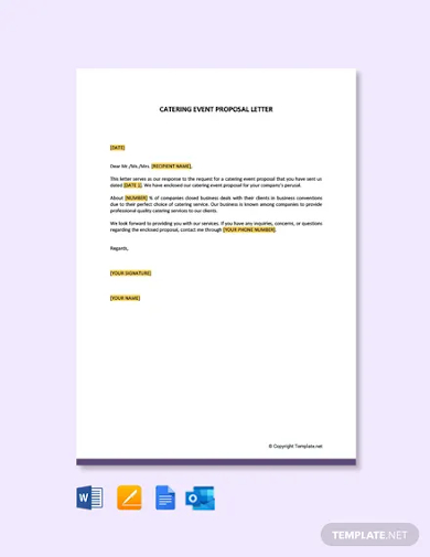catering event proposal letter template