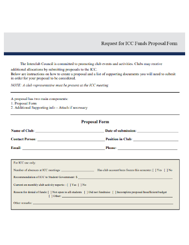 club event funds proposal template