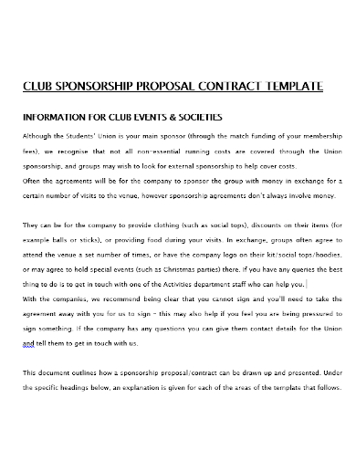 club event sponsorship proposal template