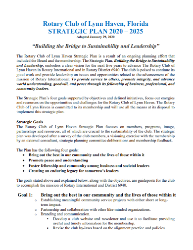 club strategic goals plan