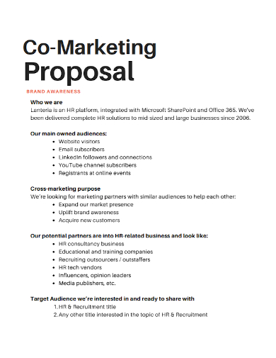 co branding marketing proposal