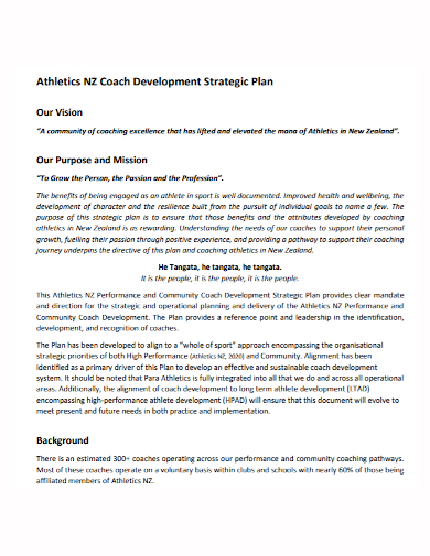 coaching development strategic plan