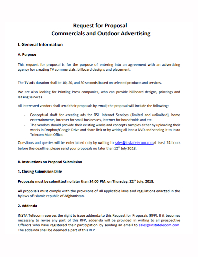 commercial outdoor advertising proposal