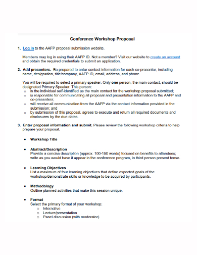 conference workshop proposal
