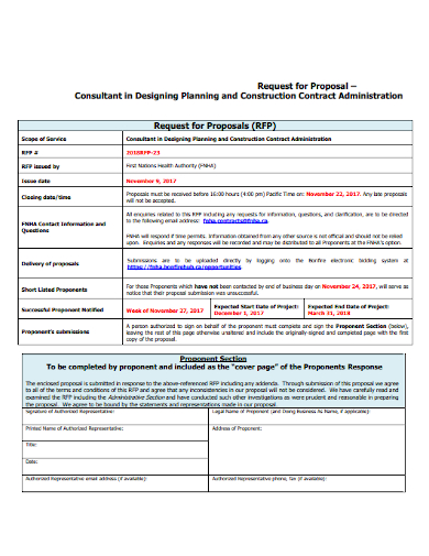 construction contract administration proposal