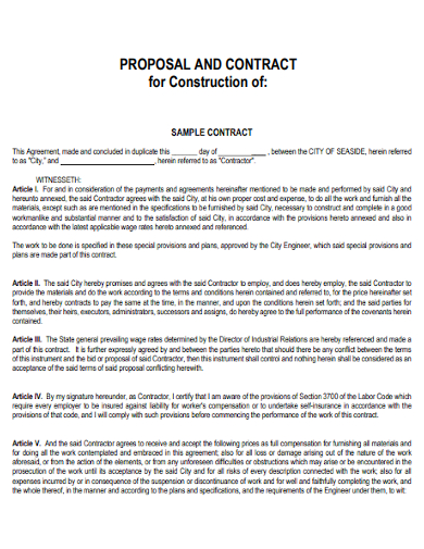construction contract project proposal