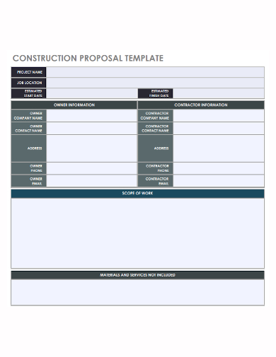 construction contractor company proposal