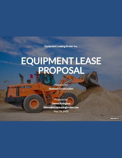 construction equipment lease proposal template