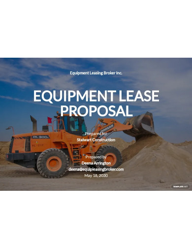 construction equipment lease proposal