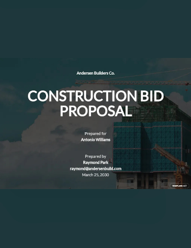 construction project bid proposal template
