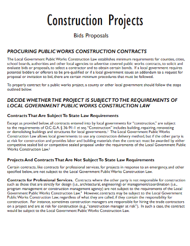 construction project invitation bid proposal
