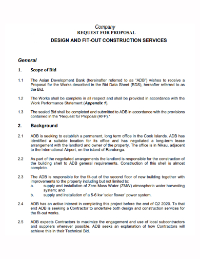 construction services company proposal
