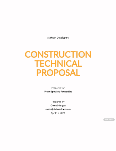 construction technical proposal template