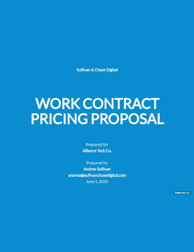contract pricing proposal template