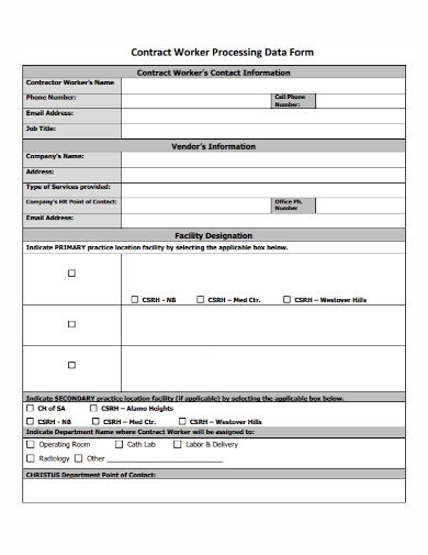 contract worker data form