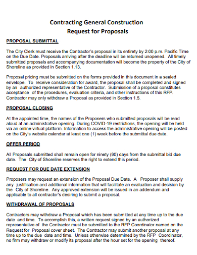 contracting general construction proposal