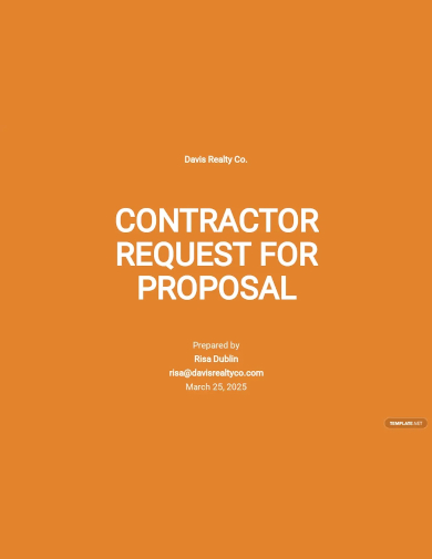 contractor request for proposal template
