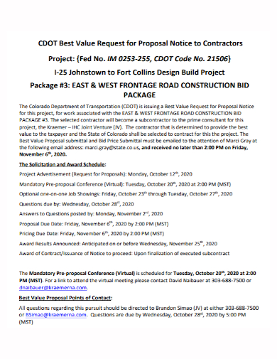 contractor solicitation request for proposal
