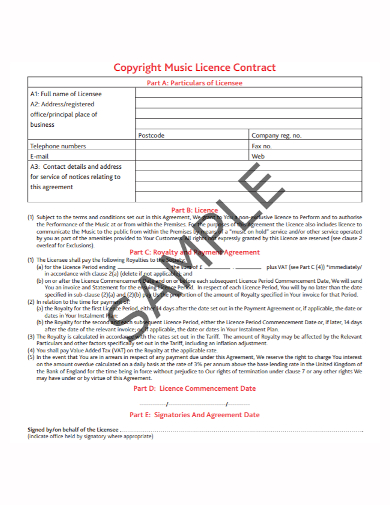 copyright music licence contract
